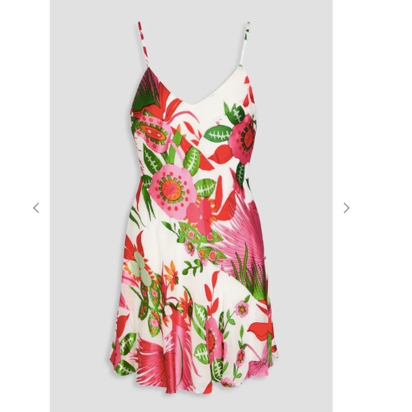 NWT Cult Gaia Zarima Floral Silk Blend Mini Slip Dress | Designer Resort Dress - Picture 3 of 5